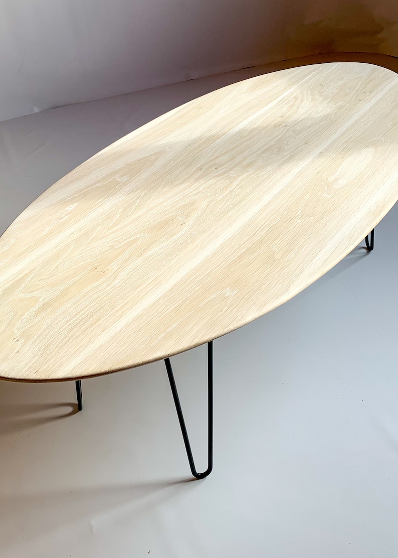 Wooden Oval Coffee Table for the Living Room Etsy