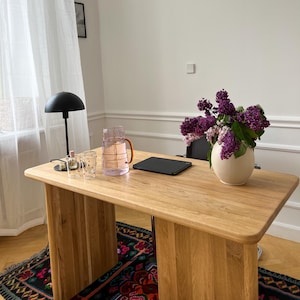 Office Table Solid Oak Desk Custom Hardwood Furniture Home Office Desk Office Furniture Solid Wood Desk Gift for House Home Decor Furniture