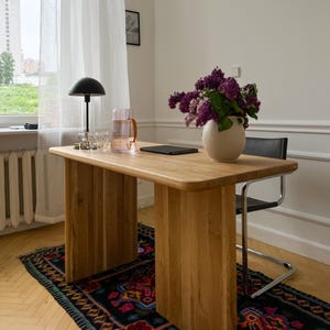 Office Table Wooden Desk Office Desk Solid Wood Desk Oak Wood Table Handmade Wood Furniture Gift for Housewarming Wood Modern Computer Table