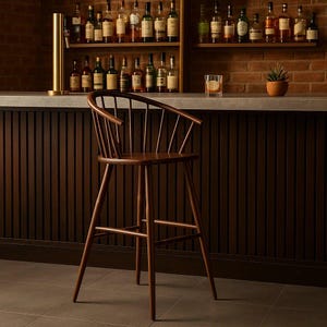 Bar Stool Wood Counter Chair Home Decor Furniture Beech Bar Stool Kitchen Decor Gift Vintage Bar Stools Counter Chair Kitchen Furniture