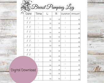 Breast pumping chart, chest pumping chart, breast pumping, new mom charts, newborn charts, baby girl, baby boy, baby tracker