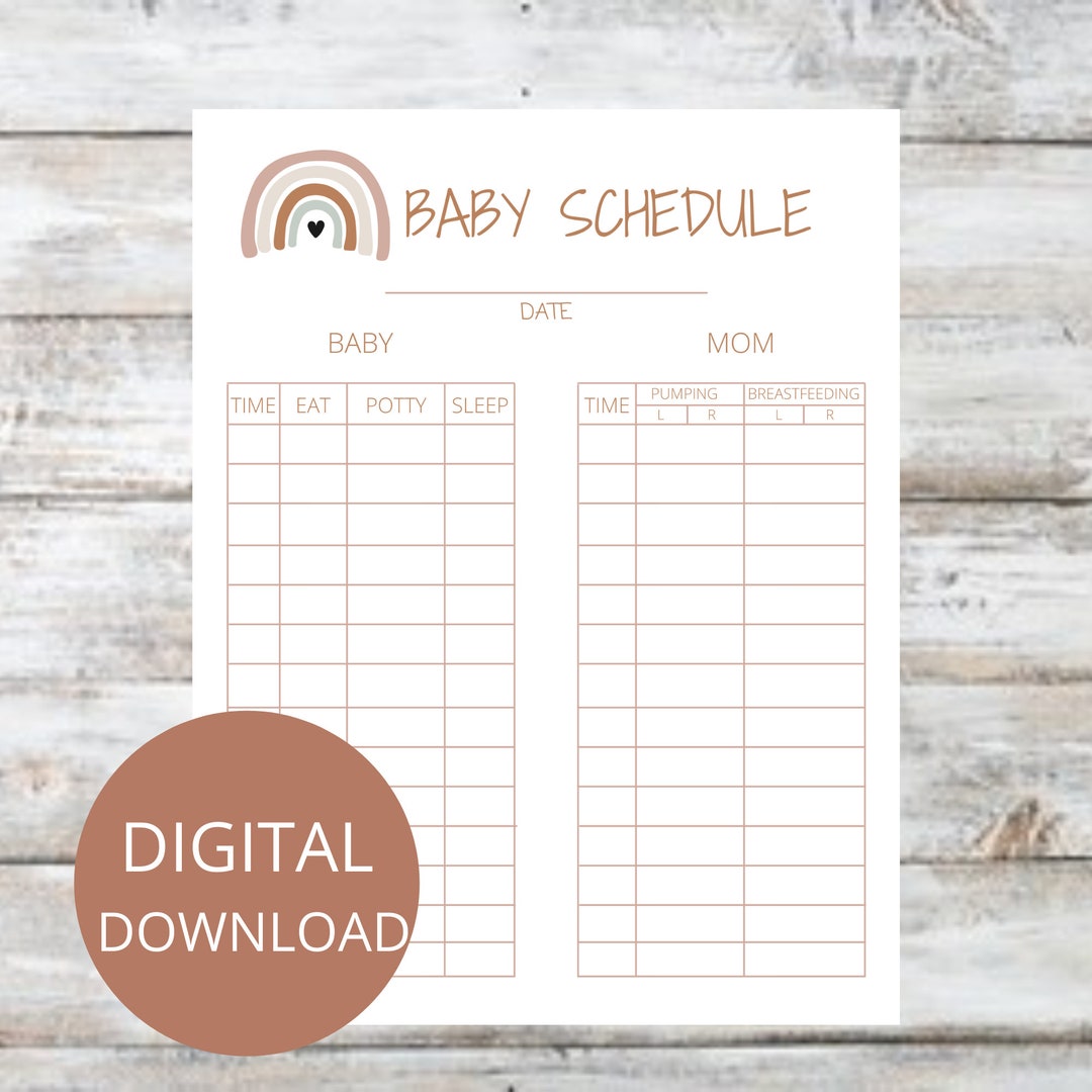 Baby Schedule, Breast Feeding Schedule, Breast Pumping Schedule ...