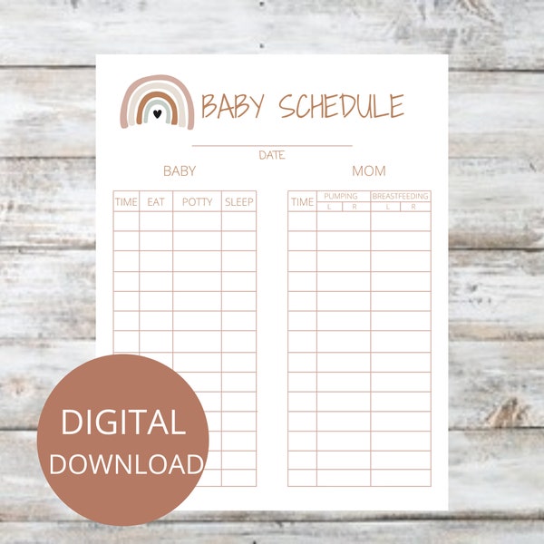 Baby Schedule, breast feeding schedule, breast pumping schedule, feeding schedule, feeding tracker, baby chart, breastfeeding log, pump log