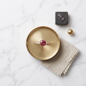 Pink Tourmaline Ring Gold, Accented Solitaire in Gilded Sterling Silver, Rose Stone Promise Ring, October Birthstone, Made to Order image 5