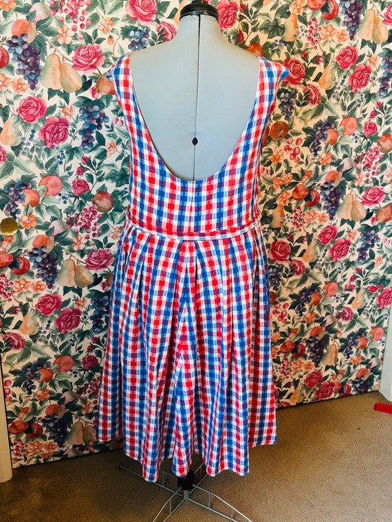 1950s, multicolor gingham,handcrafted cotton dres… - image 7