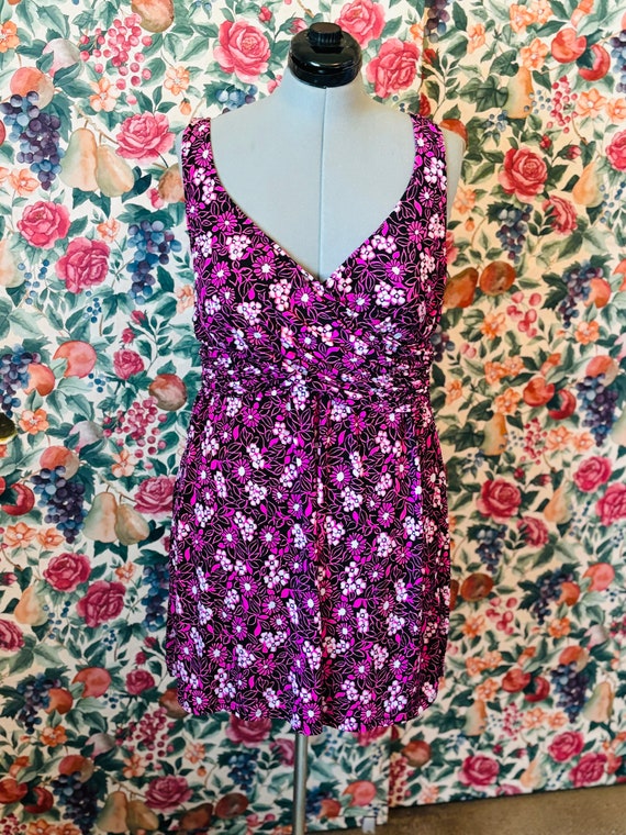 90s Floral, Plus Size, Swim Dress, 2X