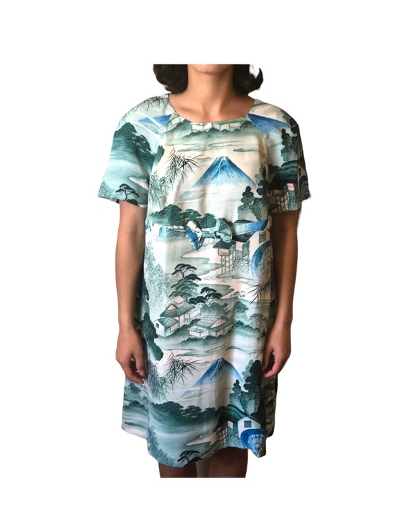 Vintage Japanese Silk/1960’s Shift Dress/reproduc… - image 2