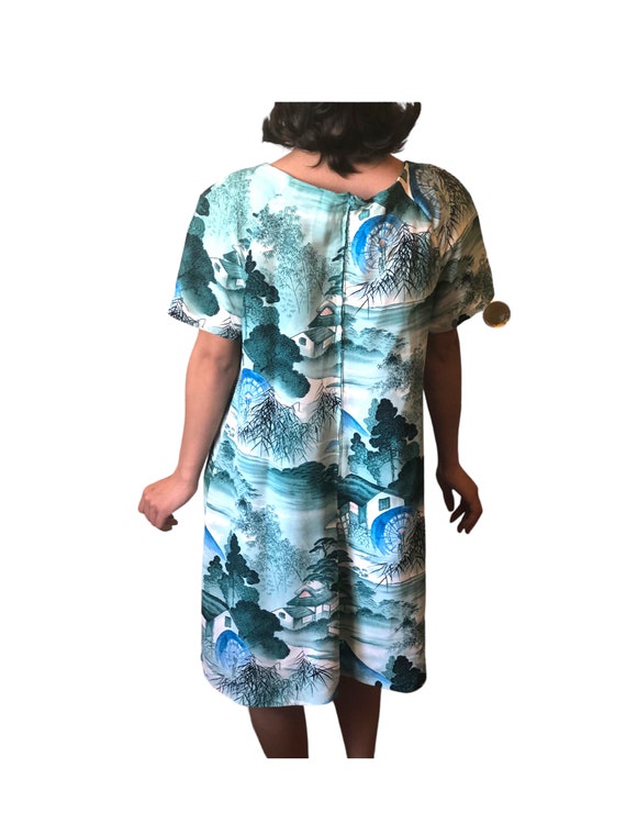Vintage Japanese Silk/1960’s Shift Dress/reproduc… - image 4