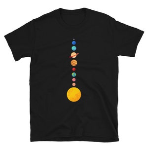 Minimal Solar System Small Planets Modern Astronomy Design Christmas Unisex Short Sleeve T-Shirt Tee