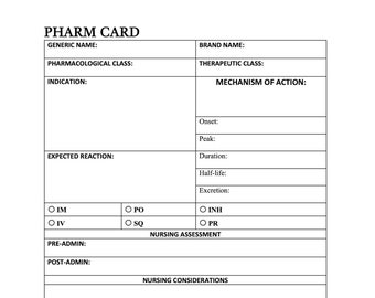 Drug Cards Etsy