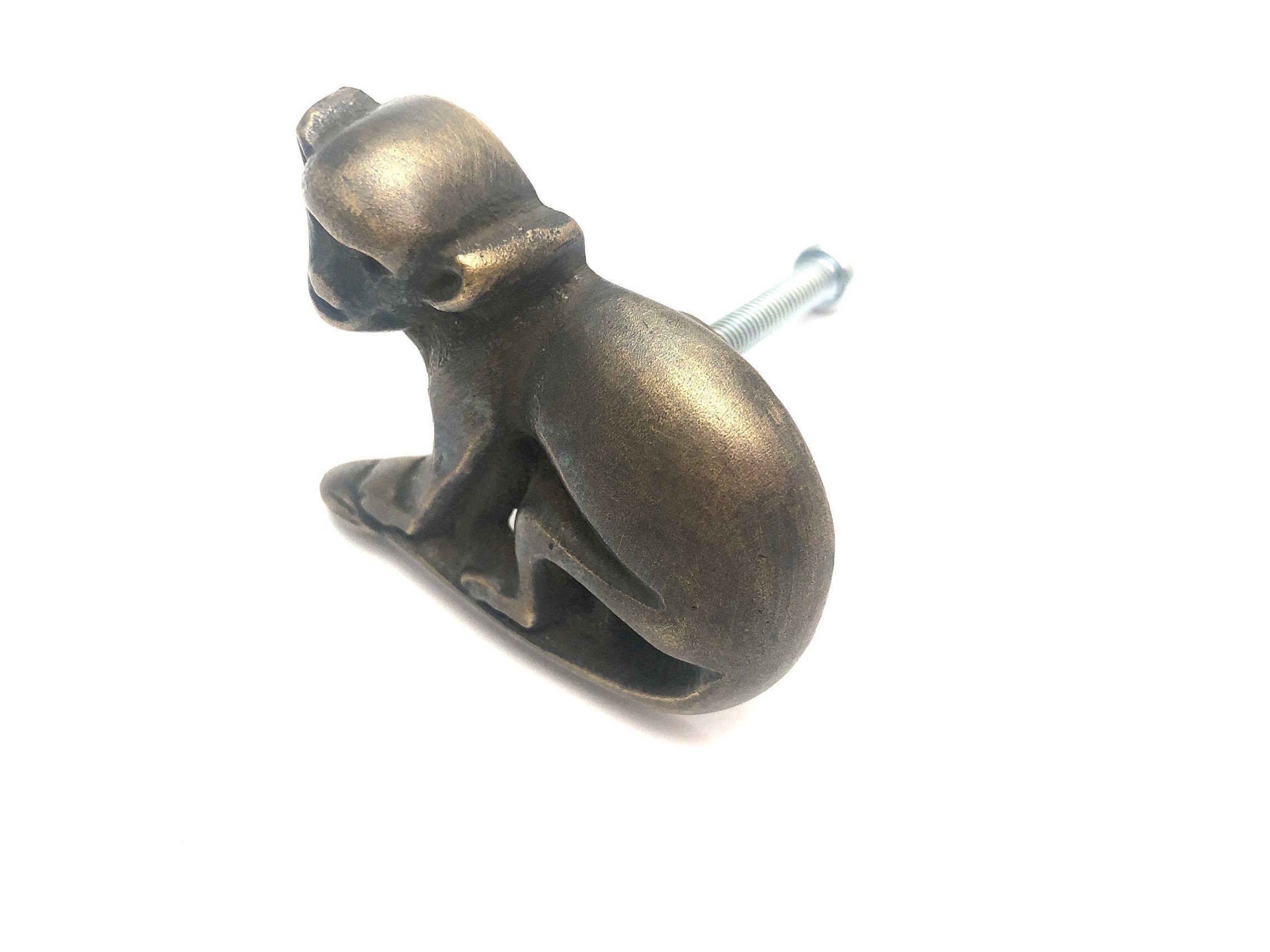 4 x Golden Monkey Pulls Drawer Knob Door Handle Brass Animal Etsy