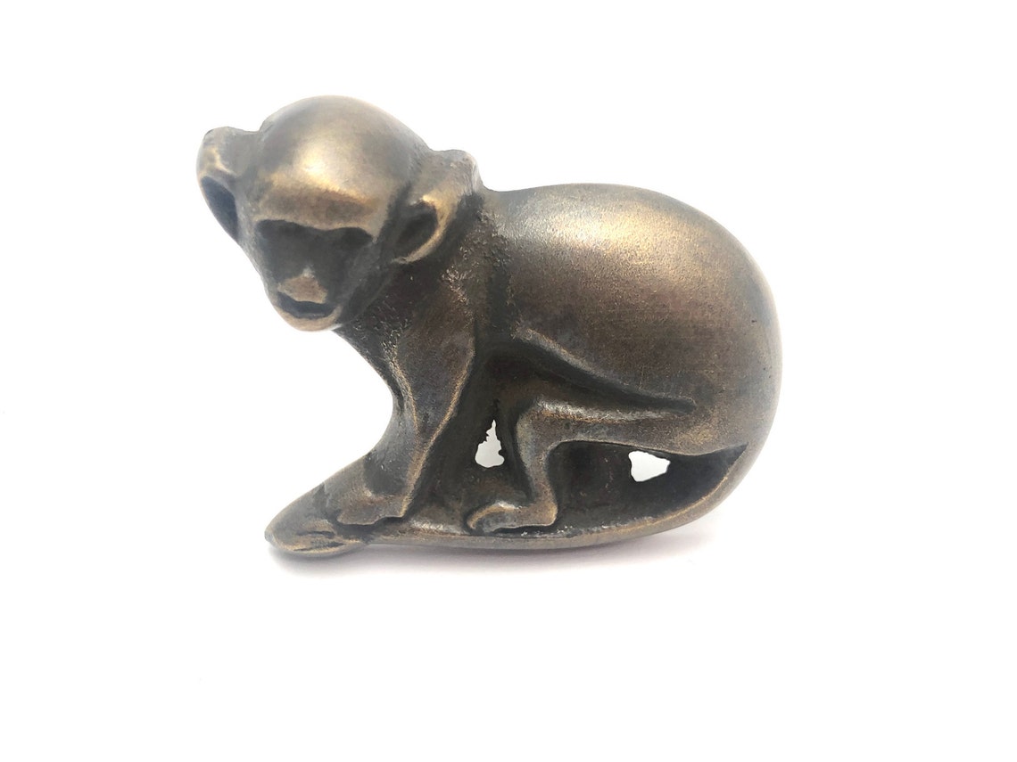 4 x Golden Monkey Pulls Drawer Knob Door Handle Brass Animal Etsy