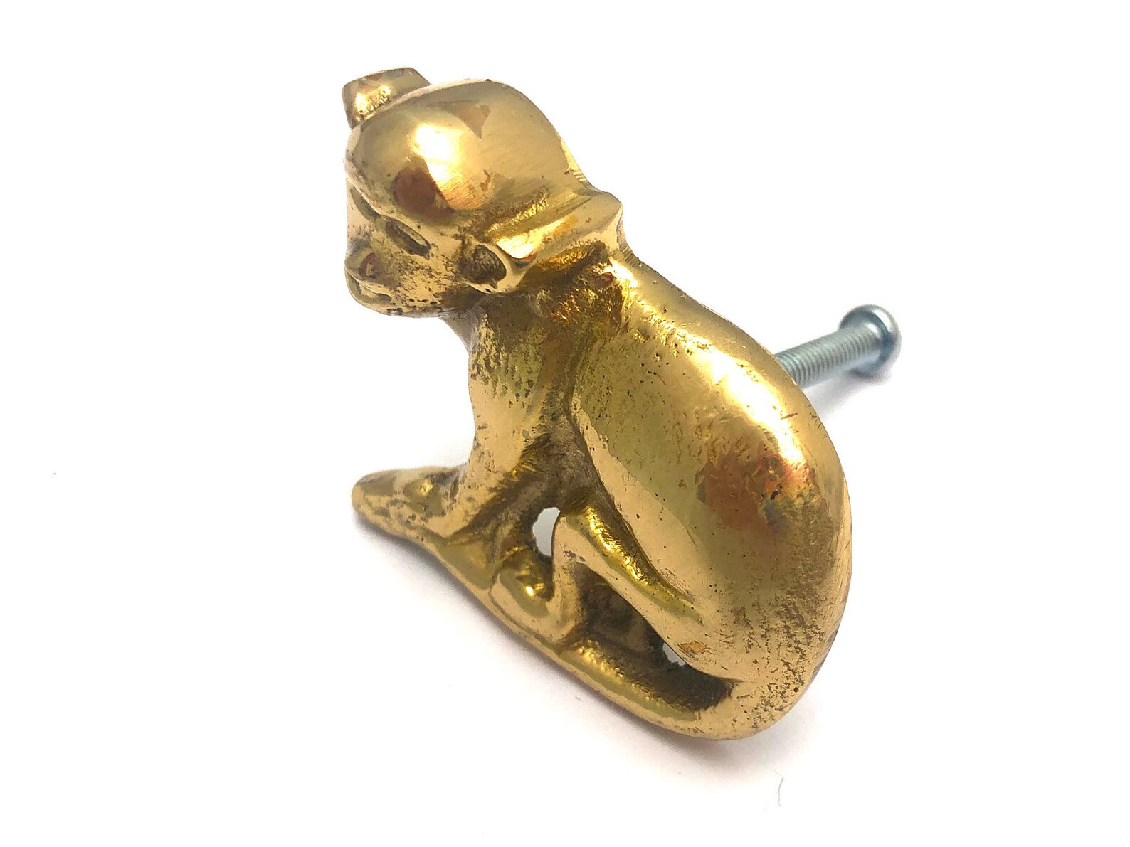 4 x Golden Monkey Pulls Drawer Knob Door Handle Brass Animal Etsy