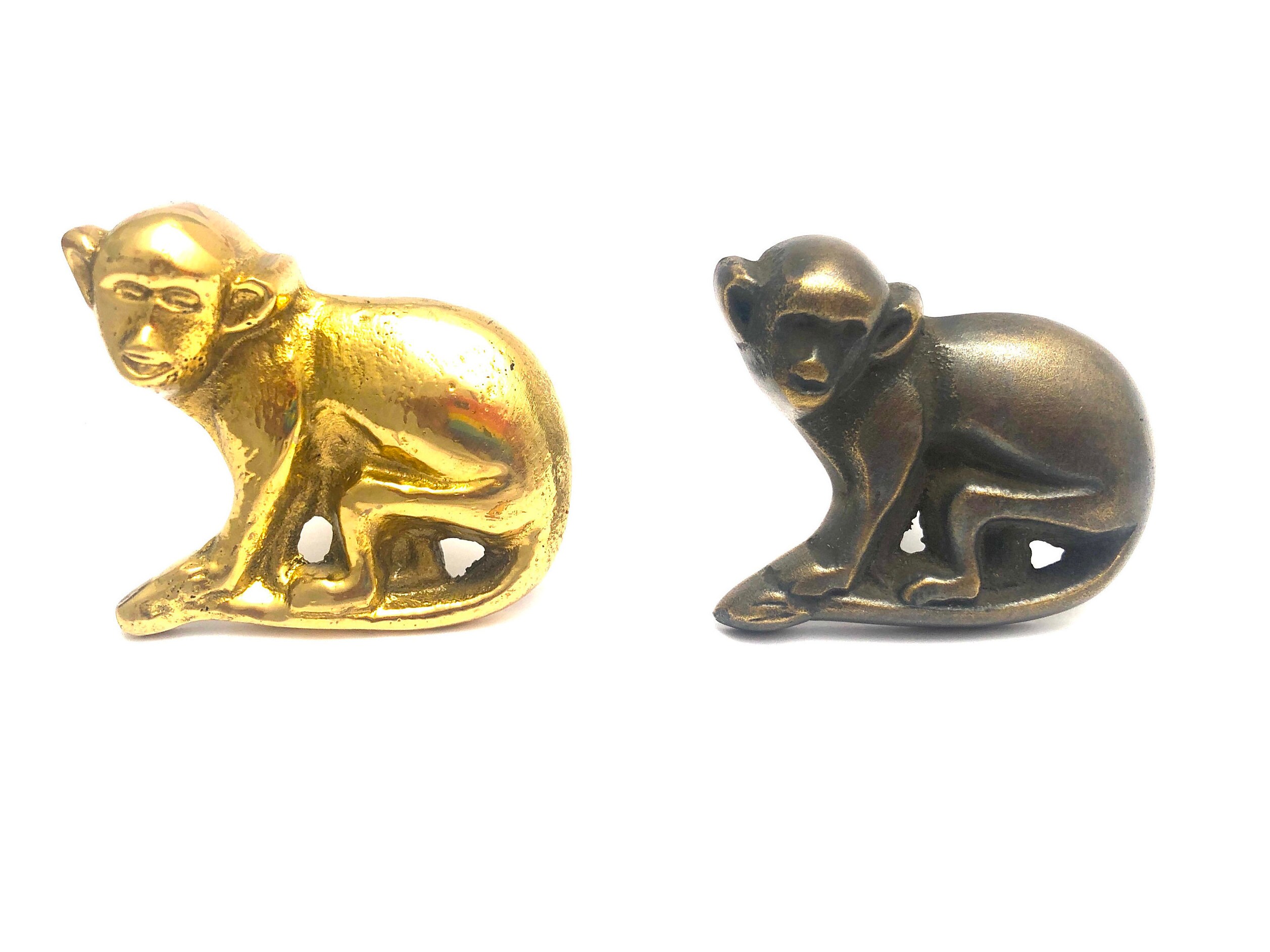 4 x Golden Monkey Pulls Drawer Knob Door Handle Brass Animal Etsy