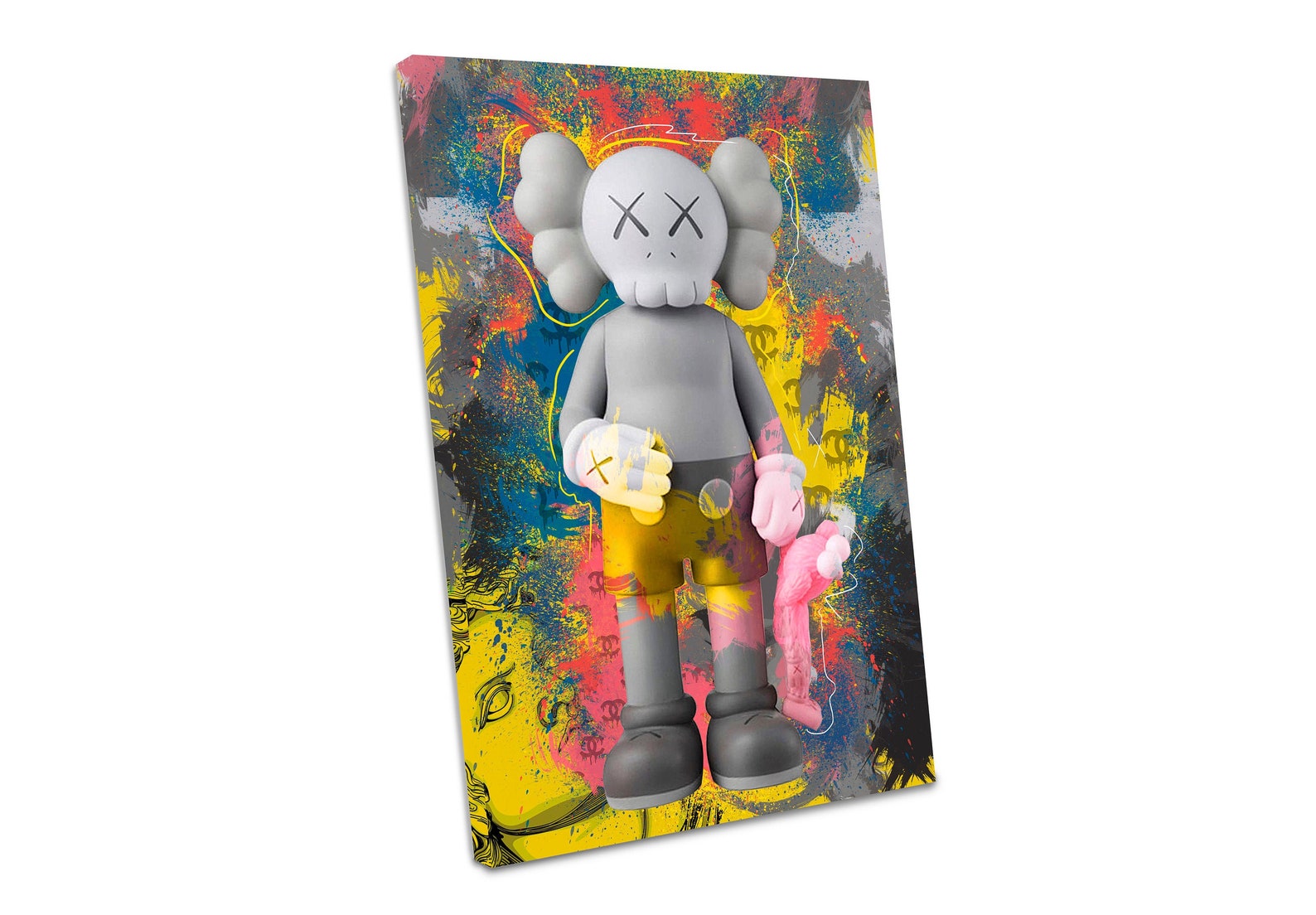 Hypebeast Room Decor Kaws Canvas Print Modern Wall Art Etsy