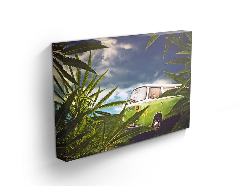 Brother Day Cannabis Decor Marijuana Home Decor Printable Art Hippie Van And Marijuana Leaves Creative Design