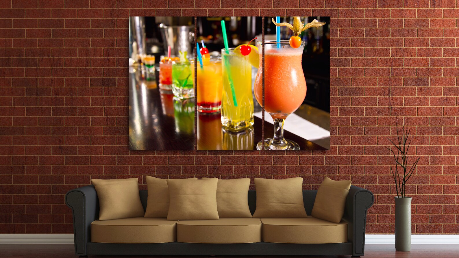 Cocktails Kitchen Decor Cocktail Glasses Canvas | Etsy