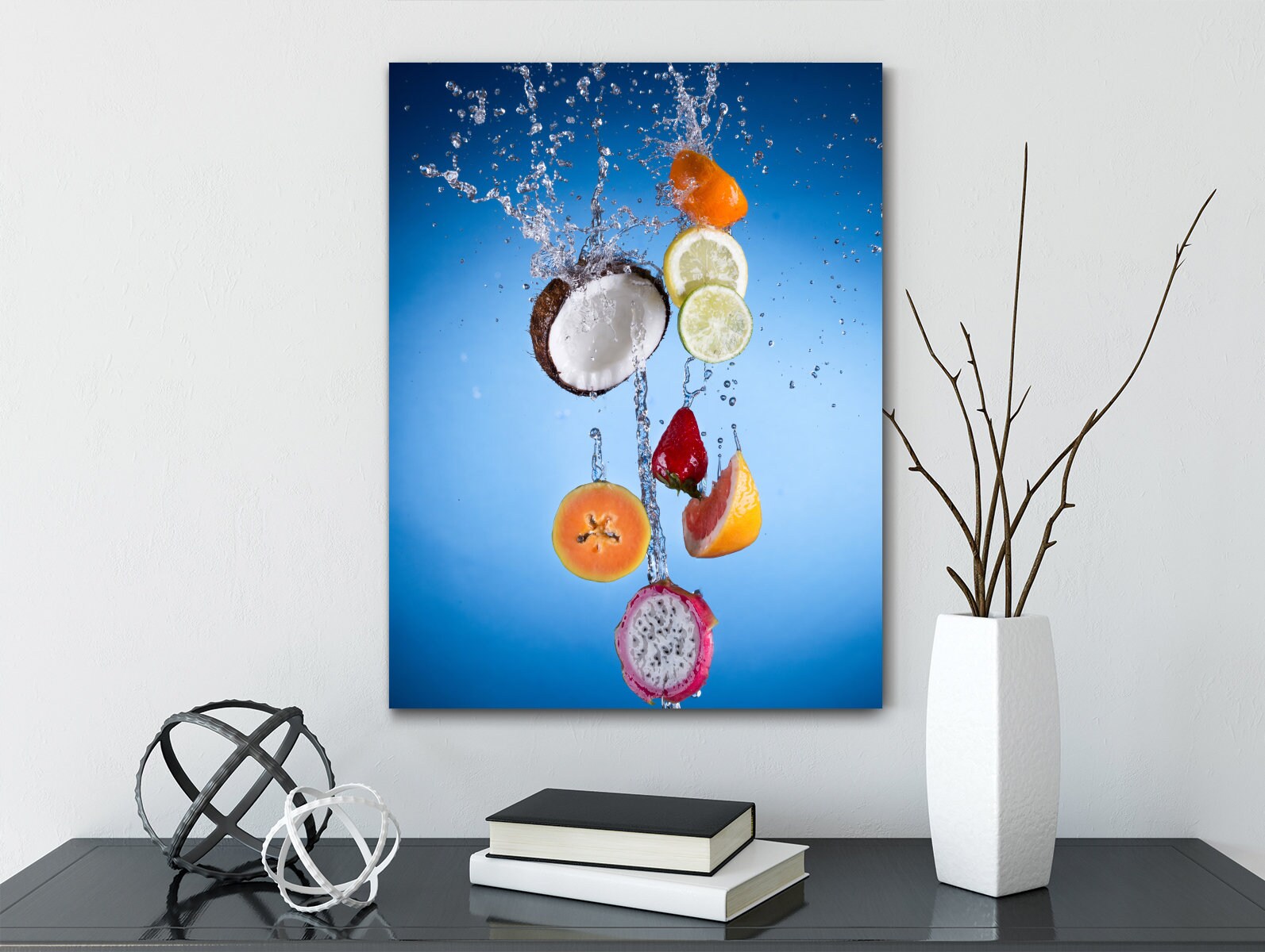 Fruit Water Splash Fruit Canvas Wall Art Best Fresh Fruit Etsy