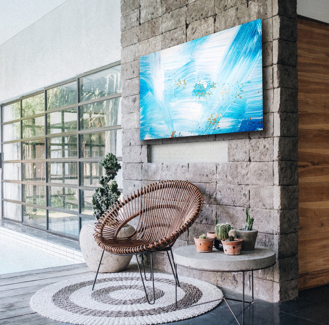 Blue And White Abstract Art Painting Abstract Texture | Etsy