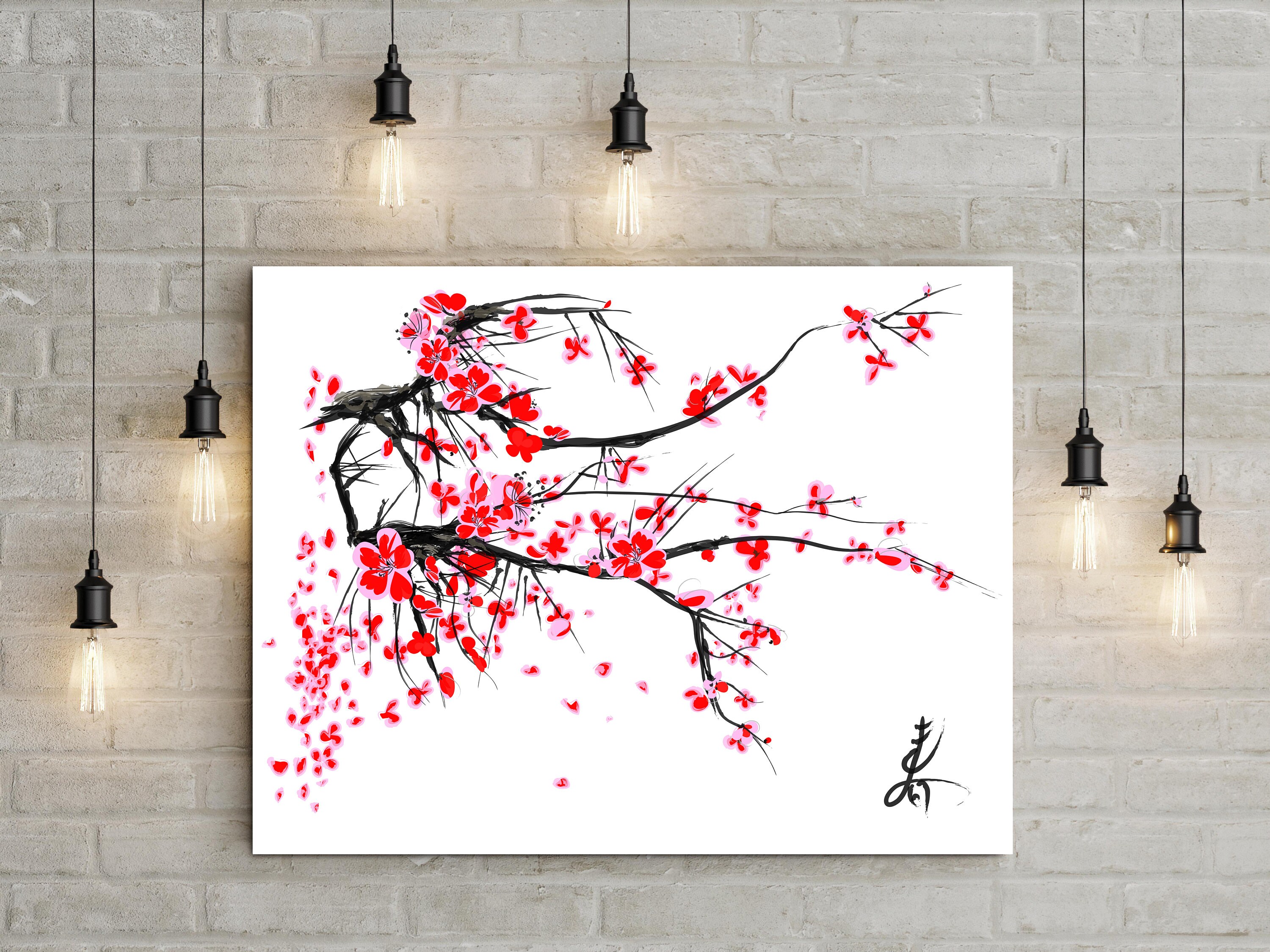 Japanese Cherry Tree Isolated on White Background Free | Etsy