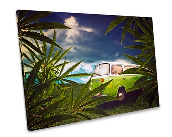 Brother Day Cannabis Decor Marijuana Home Decor Printable Art Hippie Van And Marijuana Leaves Creative Design