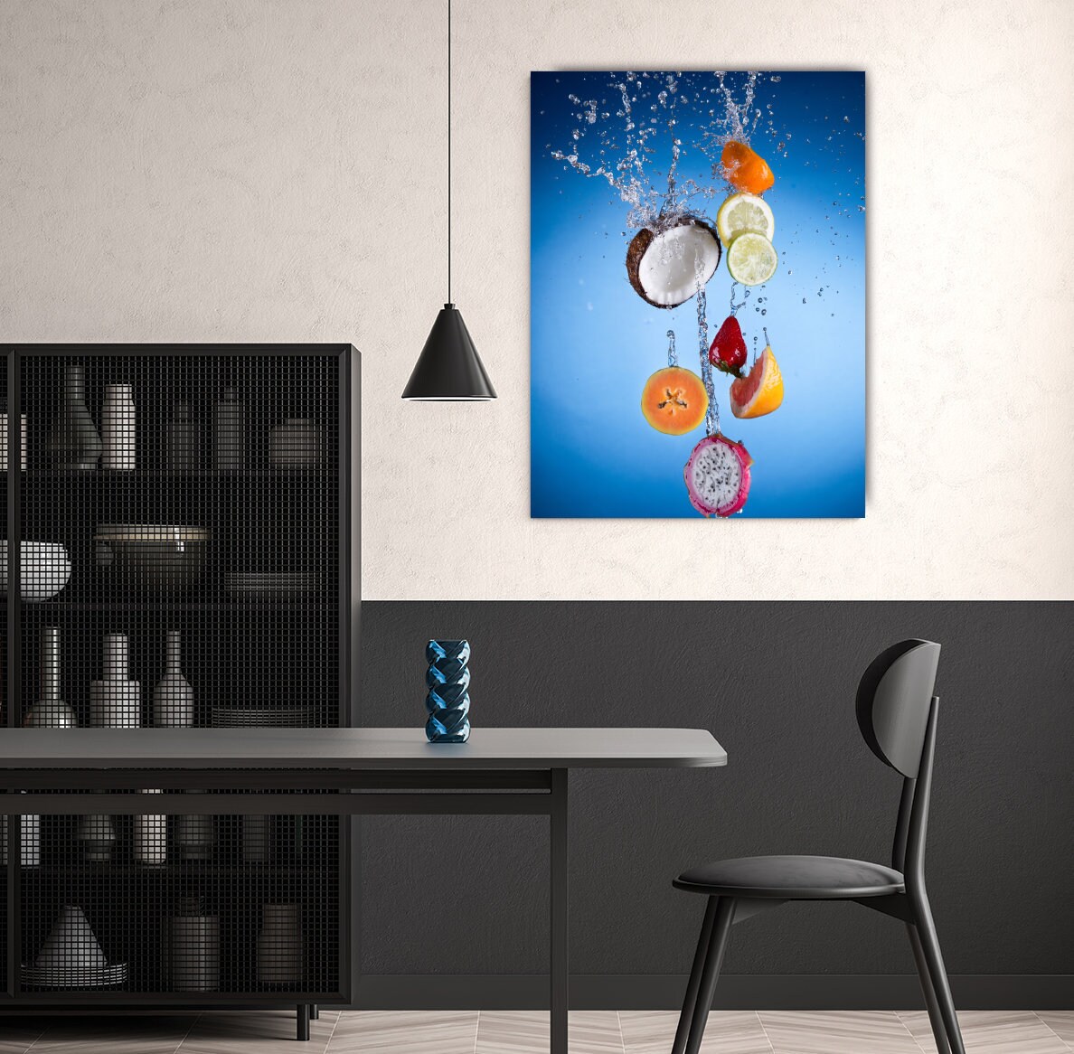 Fruit Water Splash Fruit Canvas Wall Art Best Fresh Fruit Etsy