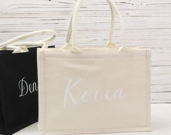 Personalized Canvas Tote Bag, Bridesmaid Gift Bag, Party Bag, Beach Bag, Shopping Bag, Travel Bag, Christmas Gift Bag