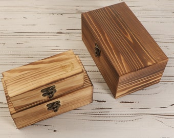 Caja de madera de pino grabada con láser: un lugar para guardar recuerdos decorativos