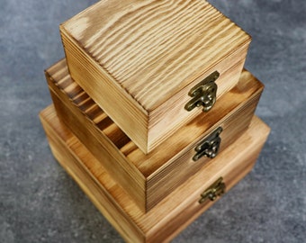 Caja de regalo de madera de pino personalizada: Caja vintage para padrinos de boda