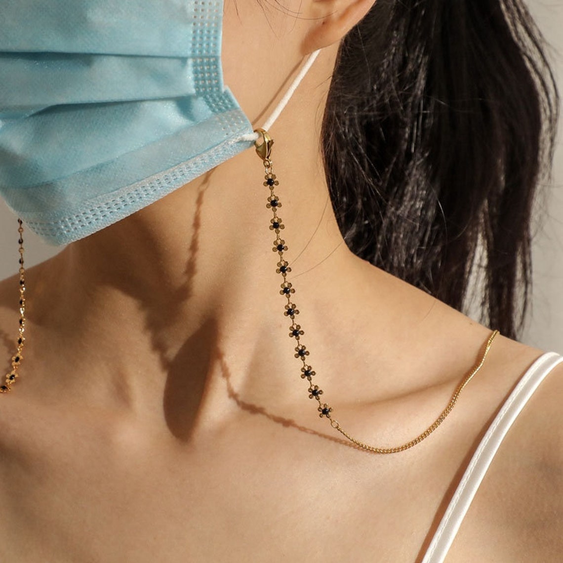 Mask Chain for Woman Silver Face Mask Antilost Chain Face Etsy