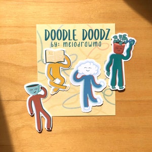 Doodle Doodz Aufkleber Pack - glänzend illustriert Aufkleber - Melodrawma