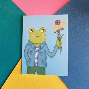 Cartão de felicitações de sapo