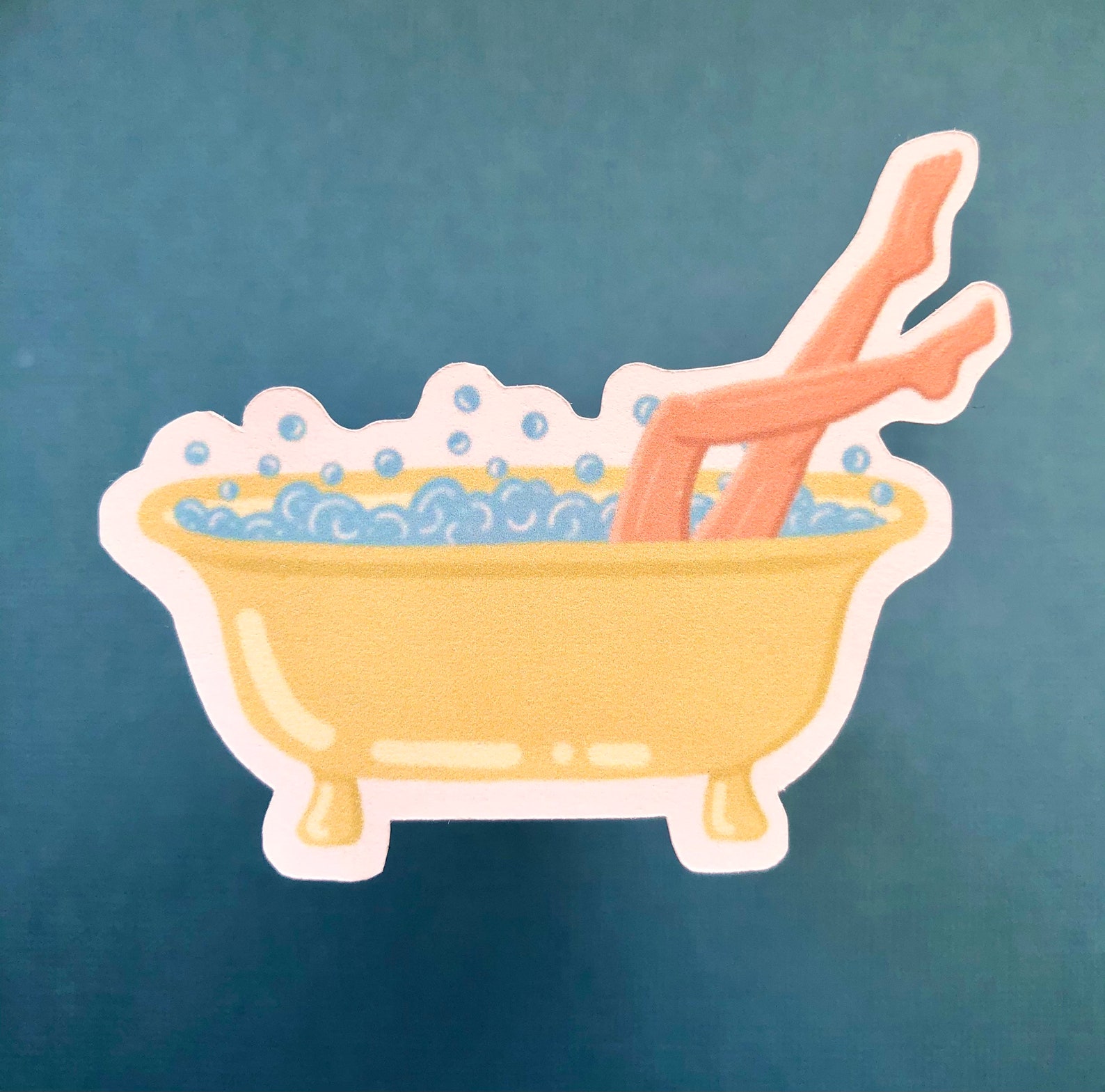 Bath Sticker Illustrated Sticker Melodrawma Etsy