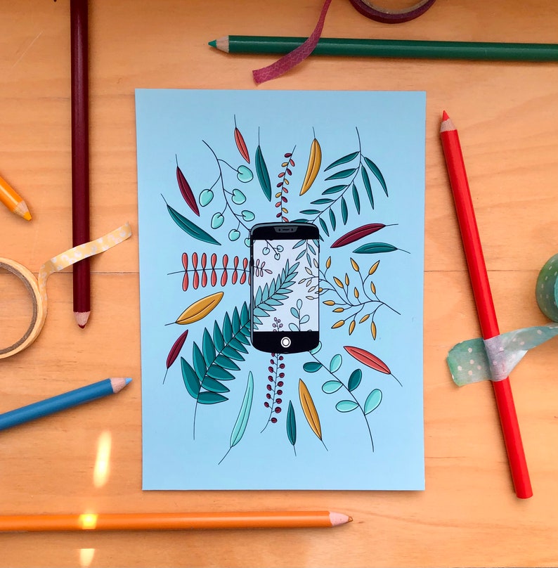 Less Screen Poster Less Screens, More Scenes Print - Illustrated Print - Melodrawma - Etsy