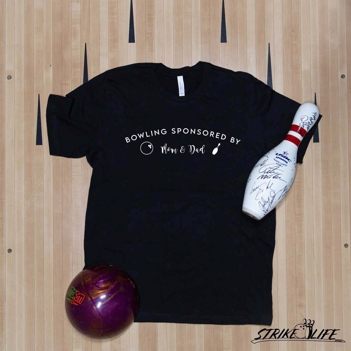 SPONSORED BY PARENTS Graphic Bowling Shirt Bowling Tshirt Etsy