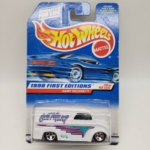 Hot Wheels Dairy Delivery White First Editions Perfect Birthday Gift Miniature Collectable Scale Toy Car