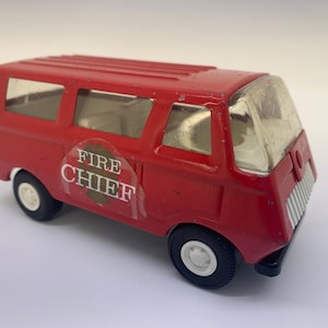 Tonka Fire Chief Van Red Collectable Miniature Scale Model Toy Car Perfect Birthday Gift