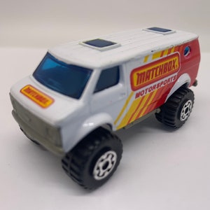 Matchbox 4x4 Chevy Van White Motorsports Perfect Birthday Gift Miniature Collectable Scale Toy Car