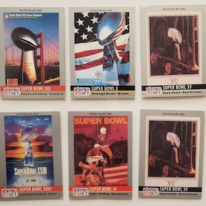 Lotto di carte Pro Set NFL Super Bowl