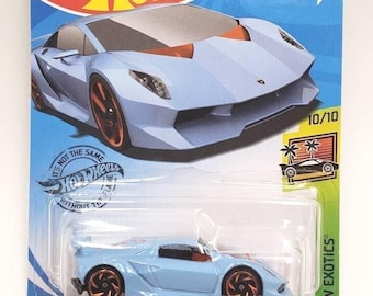 Hot Wheels Lamborghini Sesto Elemento Light Blue HW Exotics Diecast Toy Car