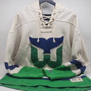 EWMDesign Hartford Whalers NHL Retro Hockey Hooded Sweatshirt- Old Time Hockey Hoody