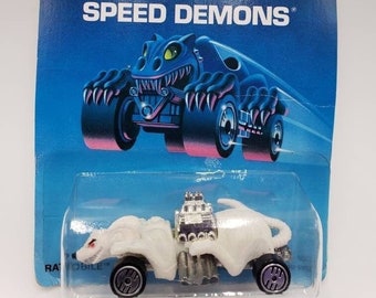 Hot Wheels Ratmobile White Speed Demons Collectable Miniature Scale Model Toy Car Perfect Birthday Gift