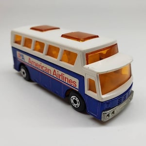Streichholzschachtel-Flughafen-Reisebus American Fluglinien Weiß und Blau Superfast perfektes Geburtstagsgeschenk Miniatur-sammelbares Skala-Spielzeugauto