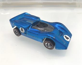 Vintage Hot Wheels 1969 Mclaren M6A Redline Diecast Car W/button