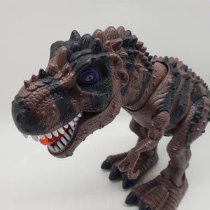 Tyrannosaurus Rex Toy Figure Brown Perfect Birthday Gift Collectible T-Rex Light Sound and Walking Dinosaur