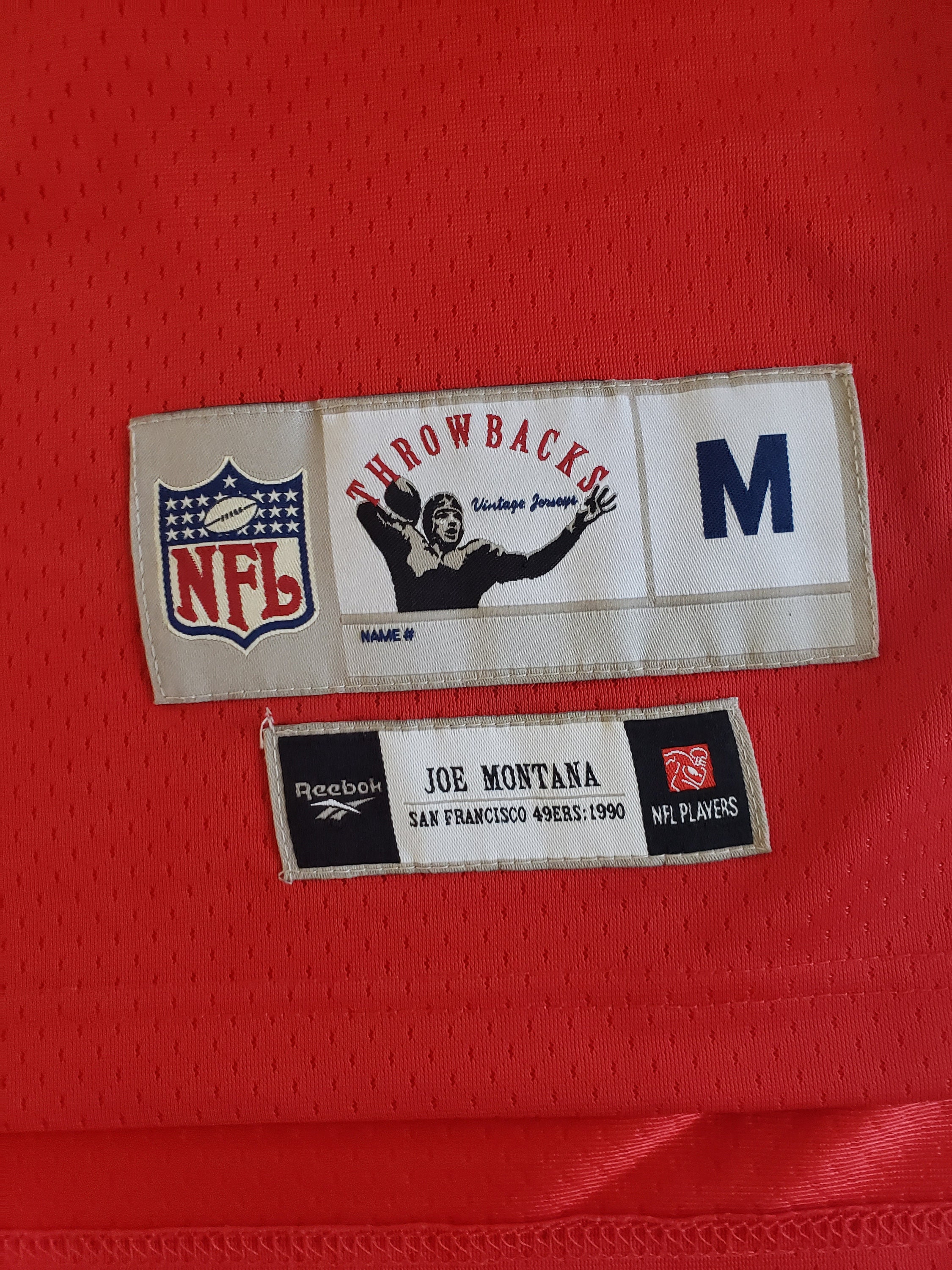Vintage Joe Montana 49ers Jersey: Reebok NFL Throwback