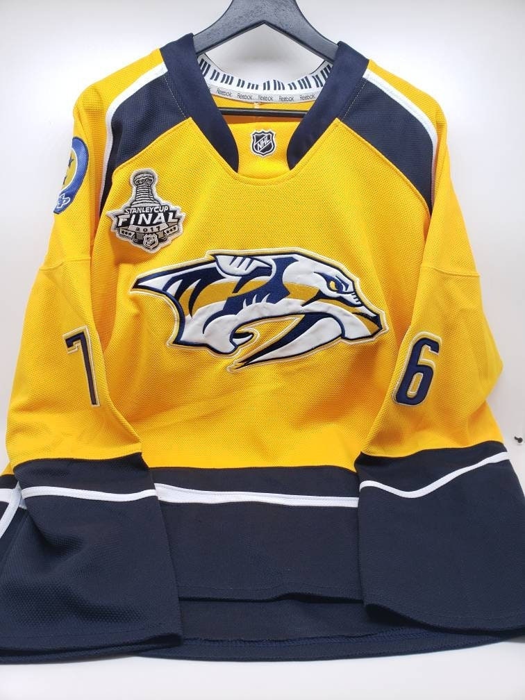 Nashville Predators Vintage 90s Bauer Hockey Jersey Sewn 