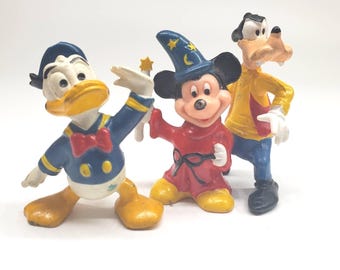 Vintage Donald Duck, Mickey Mouse, Goofy Miniature Figure Collectible