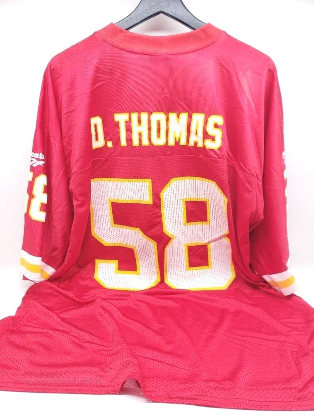 美品◎NFL カンザスシティチーフス 58 D.THOMAS 復刻版ユニフォーム 美品◎NFL カンザスシティチーフス 58 D.THOMAS 復刻版ユニフォーム