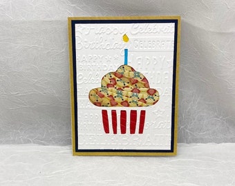 Cupcake Birthday Card, Fun Birthday Card, Unique Cupcake Card, Kids Birthday, Unique Birthday Card, Blank Inside